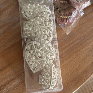 Elegant Cream Decorative hearts ornaments